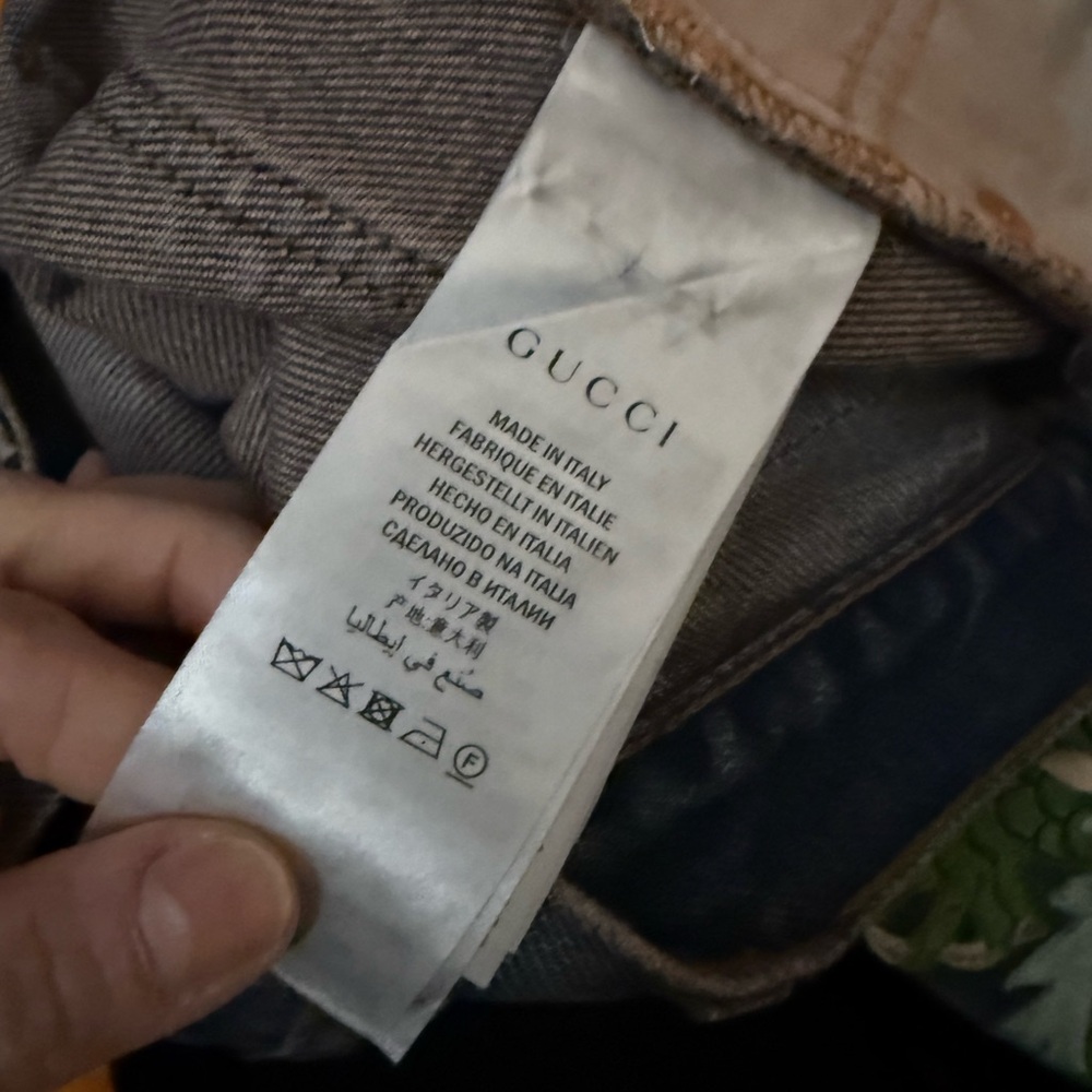 Gucci embroidered dragon denim jeans - Picture 5 of 10
